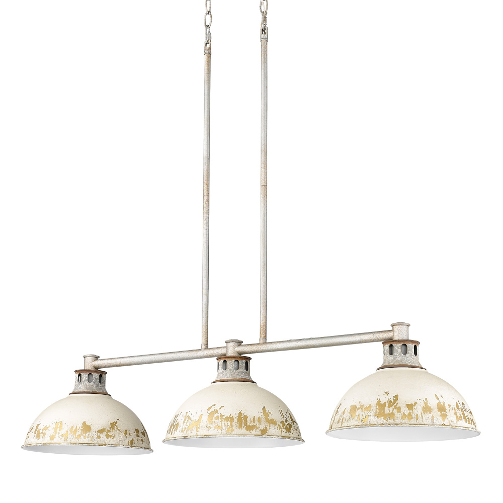 Golden Lighting Kinsley 3-light Island Light in Antique Ivory shade